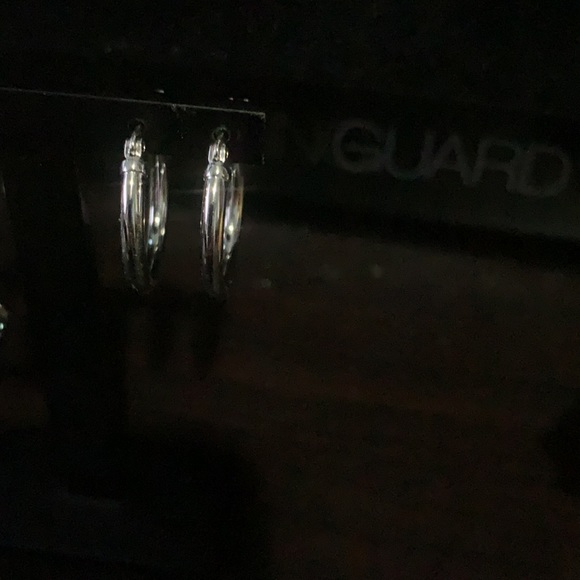 COPY - COPY - NWOT MYKA BRIGHT RHODIUM SILVER Med. HOOP … - Picture 6 of 13